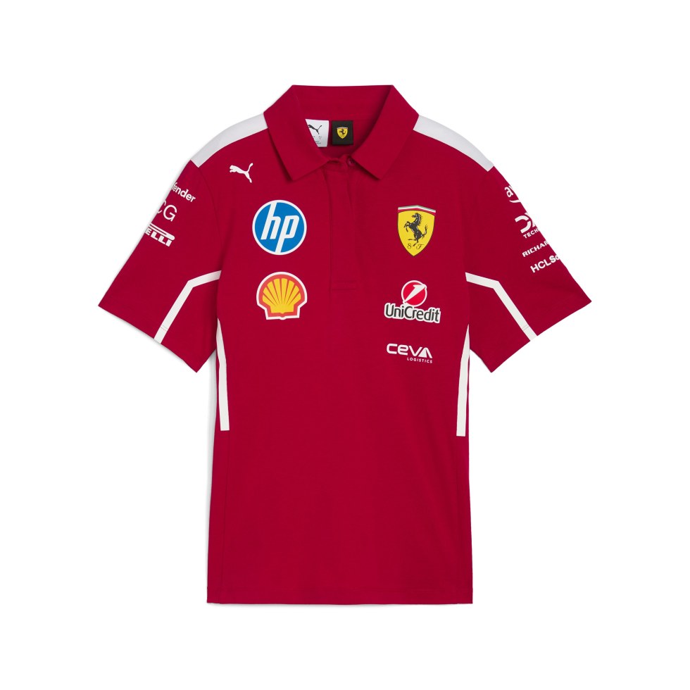 Ferrari F1 2025 týmové dámské polo tričko červené Ferrari F1 2025 týmové dámské polo tričko červené - dámské topy a trička