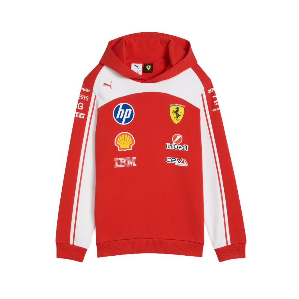 Ferrari F1 2026 dětská mikina s&nbsp;kapucí červená - dětské mikiny