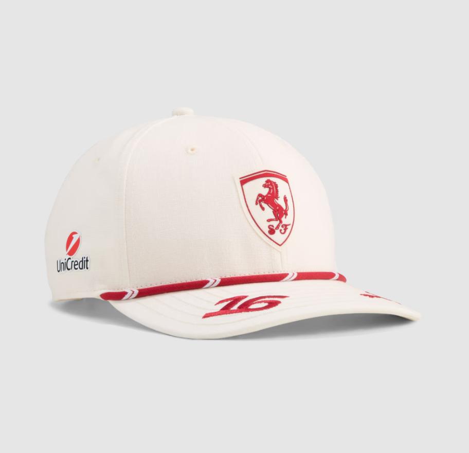 Ferrari F1 kšiltovka Charles Leclerc #16 SE Monaco GP 2026 - bílá - dámské kšiltovky
