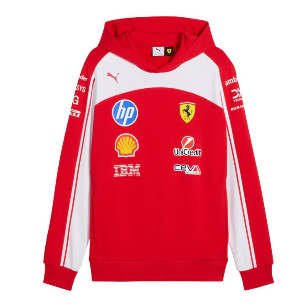 Ferrari F1 2026 týmová mikina s&nbsp;kapucí červená - dámské pánské mikiny