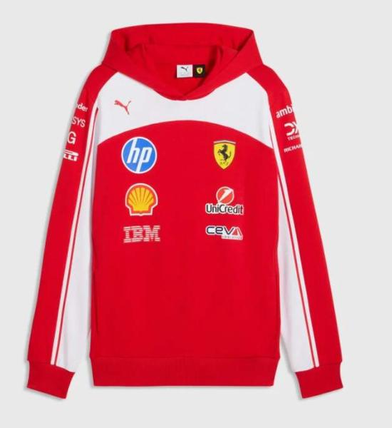 Ferrari F1 2026 týmová mikina s&nbsp;kapucí červená - dámské pánské mikiny