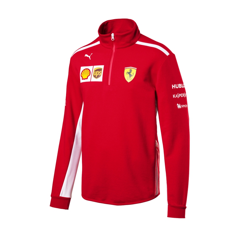 Ferrari team mikina half zip fleece - pánské mikiny