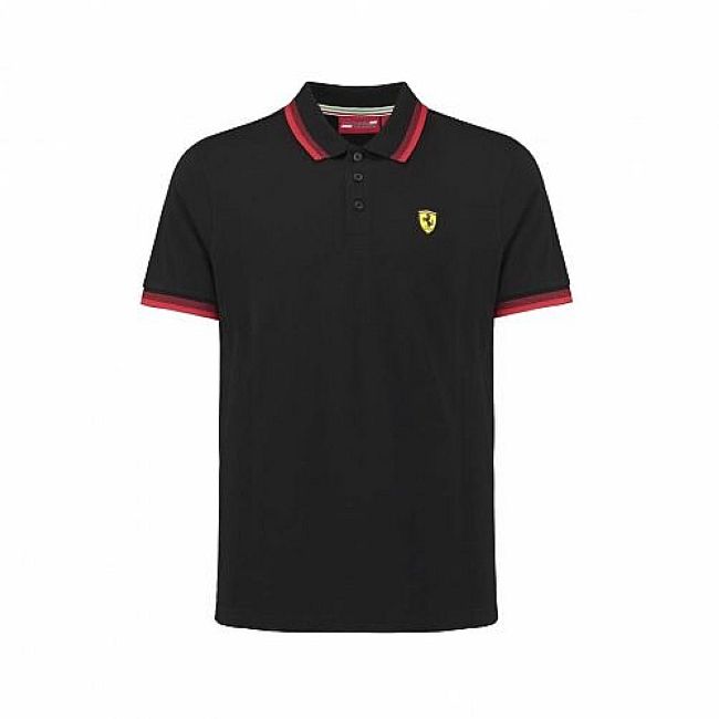 Ferrari Colar pánské polo triko černé - pánské polo trička