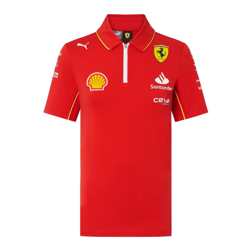 Ferrari F1 2024 dámské týmové polo tričko červené - dámské Polo trička