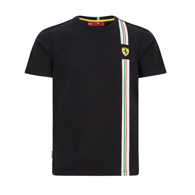Ferrari černé triko Italská vlajka - pánské trička